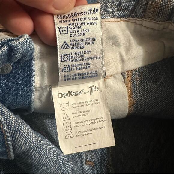 OshKosh B'gosh Infant Blue Denim Kids Overalls, Unisex, Vintage Look, Size 3-6m - Picture 12 of 12